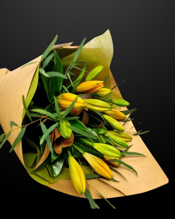 Seasonal Asiatic Lillies Bouquet yellow